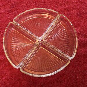 Vintage Triangle Clear Glass serving tray.